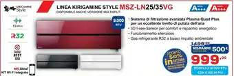 Euronics Mitsubishi Linea Kirigamine Style MSZ-LN25/35VG offerta