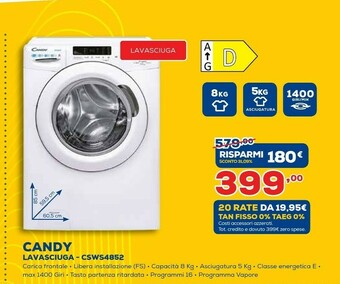 Euronics Candy Lavasciuga CSWS4852 offerta
