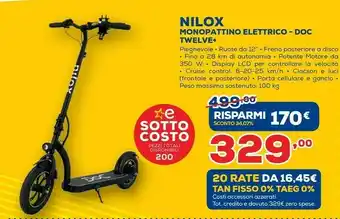 Euronics Nilox Doc Twelve 25 Km/h Nero offerta