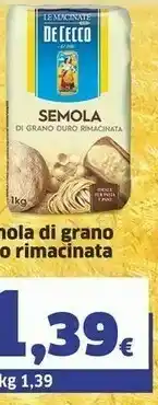 Ok Sigma De Cecco Semola Di Grano Duro Rimacinata offerta