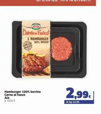 Ok Sigma Aia Hamburger 100% Bovino Carne Al Fuoco offerta