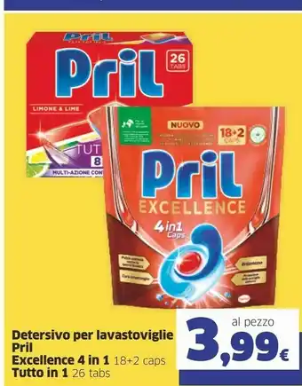Sigma Pril Detersivo Per Lavastoviglie Excellence 4 In 1/ Tutto In 1 offerta