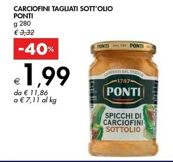 Bennet Ponti Carciofini Tagliati Sott'Olio offerta
