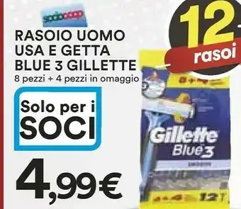Coop Gillette Rasoio Uomo Usa E Getta Blue 3 12 Pezzi offerta