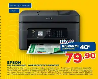 Euronics Epson WorkForce WF-2830DWF offerta