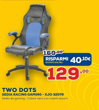 Euronics Two Dots Sedia Racing Gaming - XJO 32076 offerta