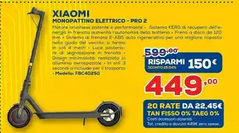 Euronics Xiaomi Mi Electric Scooter Pro 2 25 Km/h Nero offerta
