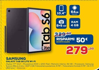 Euronics Samsung Galaxy Tab S6 Lite Wi-Fi offerta