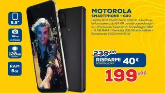 Euronics Motorola Moto G30 16,5 Cm (6.5") Doppia SIM Android 11 4G USB Tipo-C 6 GB 128 GB 5000 MAh Nero offerta