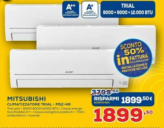 Euronics Mitsubishi Climatizzatore Trial MSZ-HR offerta