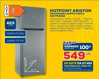 Euronics Hotpoint ENXTM 18322 X F 1 Frigorifero Con Congelatore Libera Installazione 423 L Acciaio Inossidabile offerta