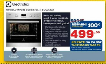 Euronics Electrolux Forno A Vapore Combisteam EOC3S402 offerta