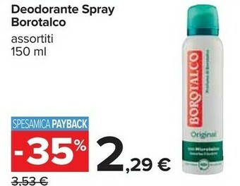 Carrefour Borotalco Deodorante offerta