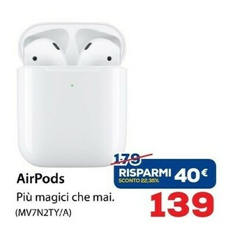Euronics Apple Airpods offerta
