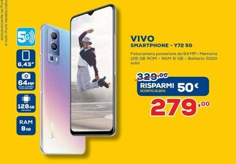 Euronics Wiko Vivo Smartphone Y72 5G offerta