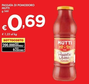 Bennet Mutti Passata Di Pomodoro offerta