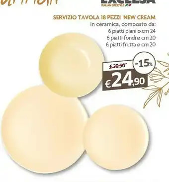 Galassia Excelsa Servizio Tavola 18 Pezzi New Cream offerta