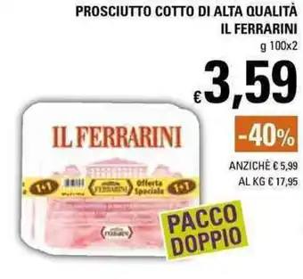 Basko Il Ferrarini Prosciutto Cotto di Alta Qualità 100g x 2 offerta