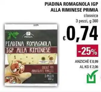 Basko Primia Piadina Romagnola Igp Alla Riminese 3 pezzi 360g offerta