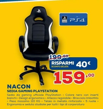 Euronics Nacon Sedia Gaming Playstation offerta