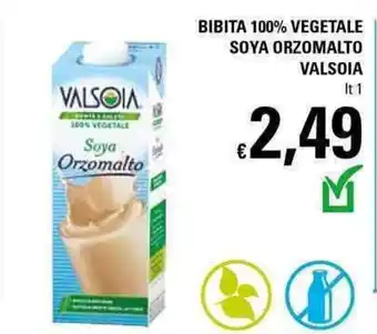 Basko Valsoia Bibita 100% Vegetale Soya Orzomalto 1lt offerta