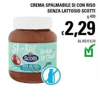 Basko Scotti Crema Spalmabile Si Con Riso Senza Lattosio 400g offerta