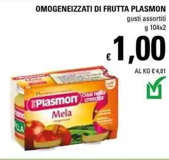 Basko Plasmon Omogeneizzati di Frutta 104g x 2 offerta