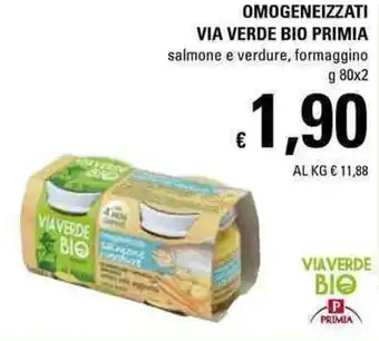 Primia Omogeneizzati Via Verde Bio 80g x 2