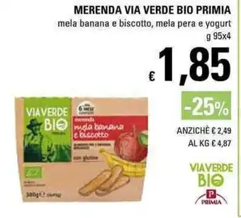 Basko Primia Merenda Via Verde Bio 95g x 4 offerta