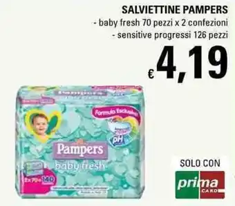 Basko Pampers Salviettine 70 pezzi x 2/ 126 pezzi offerta