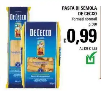 Basko De Cecco pasta di Semola 500g offerta