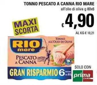 Basko Rio Mare Tonno Pescato A Canna 80g x 6 offerta