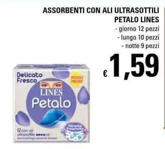 Basko Lines Petalo Assorbenti con Ali Ultrasottili 12 pezzi offerta