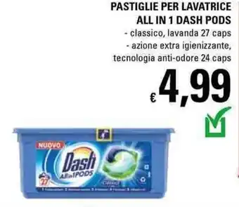Basko Dash Pods All in 1 Pastiglie per Lavatrice 27 caps offerta