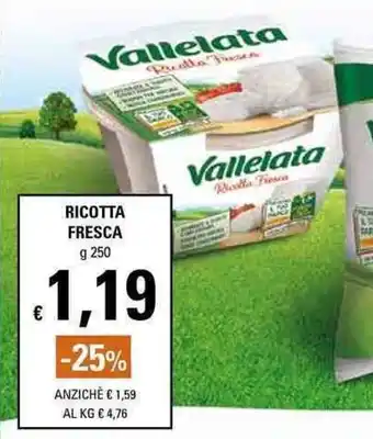 Basko Vallelata Ricotta Fresca 250g offerta