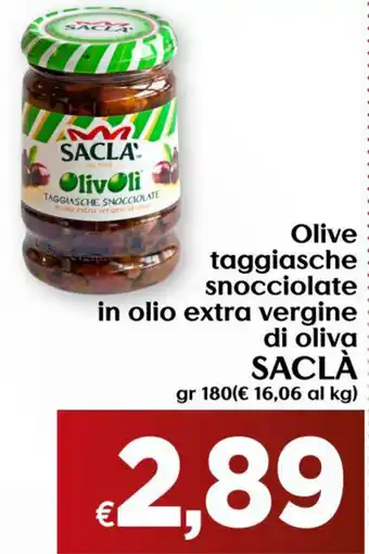 Maxi Supermercati Saclà Olive Taggiasche Snocciolate in Olio extra Vergine di Oliva 180 gr offerta