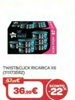 Bimbo Store Sangenic Twist & Click Ricarica X6 offerta