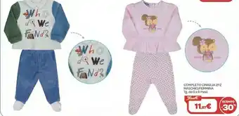 Bimbo Store Mawi Completo Ciniglia 2pz Maschio/ Femmina offerta