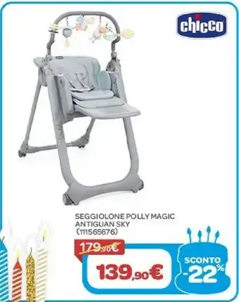 Bimbo Store Chicco Seggiolone Polly Magic Antiguan Sky offerta