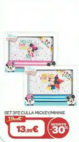 Bimbo Store Disney Set 3pz Culla Mickey/ Minnie offerta