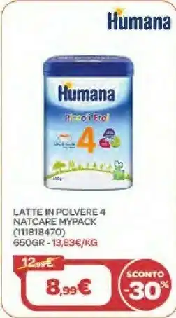 Bimbo Store Humana Latte In Polvere 4 Natcare Mypack 650gr offerta
