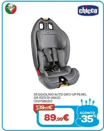 Bimbo Store Chicco Seggiolino Auto Gro-up Pearl Gr 1/2/3 (9-36kg) offerta