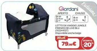 Bimbo Store Giordani Letto Da Viaggio Jungle Friends Deluxe Blu offerta