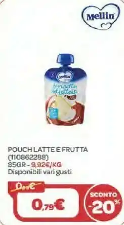 Bimbo Store Mellin Pouch Latte E Frutta 85gr offerta
