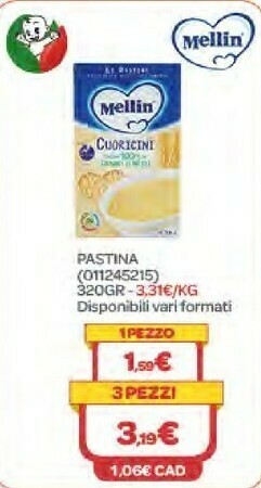 Bimbo Store Mellin Pastina 320gr offerta