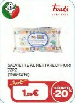 Trudi Salviette Al Nettare Di Fiori 72pz