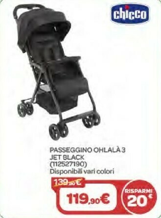 Bimbo Store Chicco Passegino Ohlala 3 Jet Black offerta