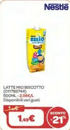 Bimbo Store Nestlè Latte Mio Biscotto 500ml offerta