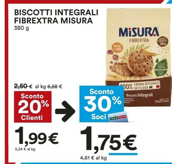 Coop Misura Biscotti Integrali Fibrextra offerta