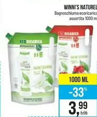 Caddy's Winni's Naturel Bagnoschiuma Ecoricarica offerta